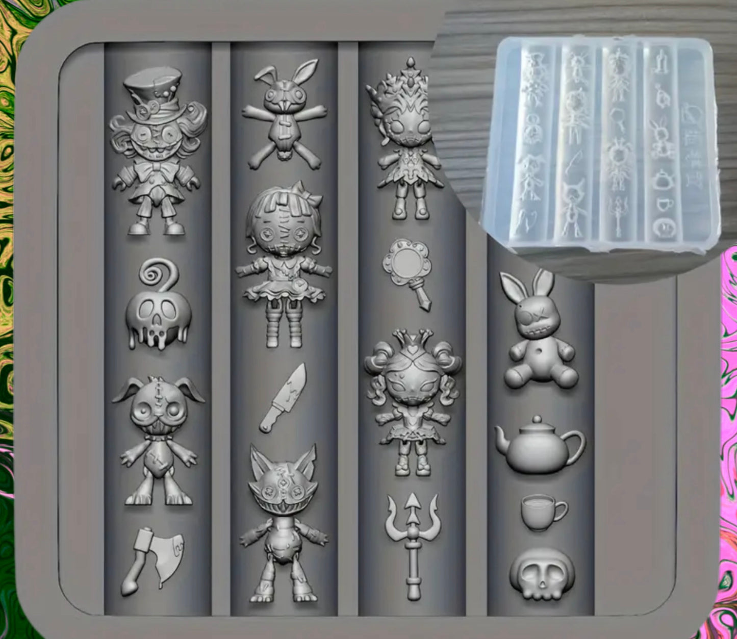 Wicked Tea party Nail Art Mold