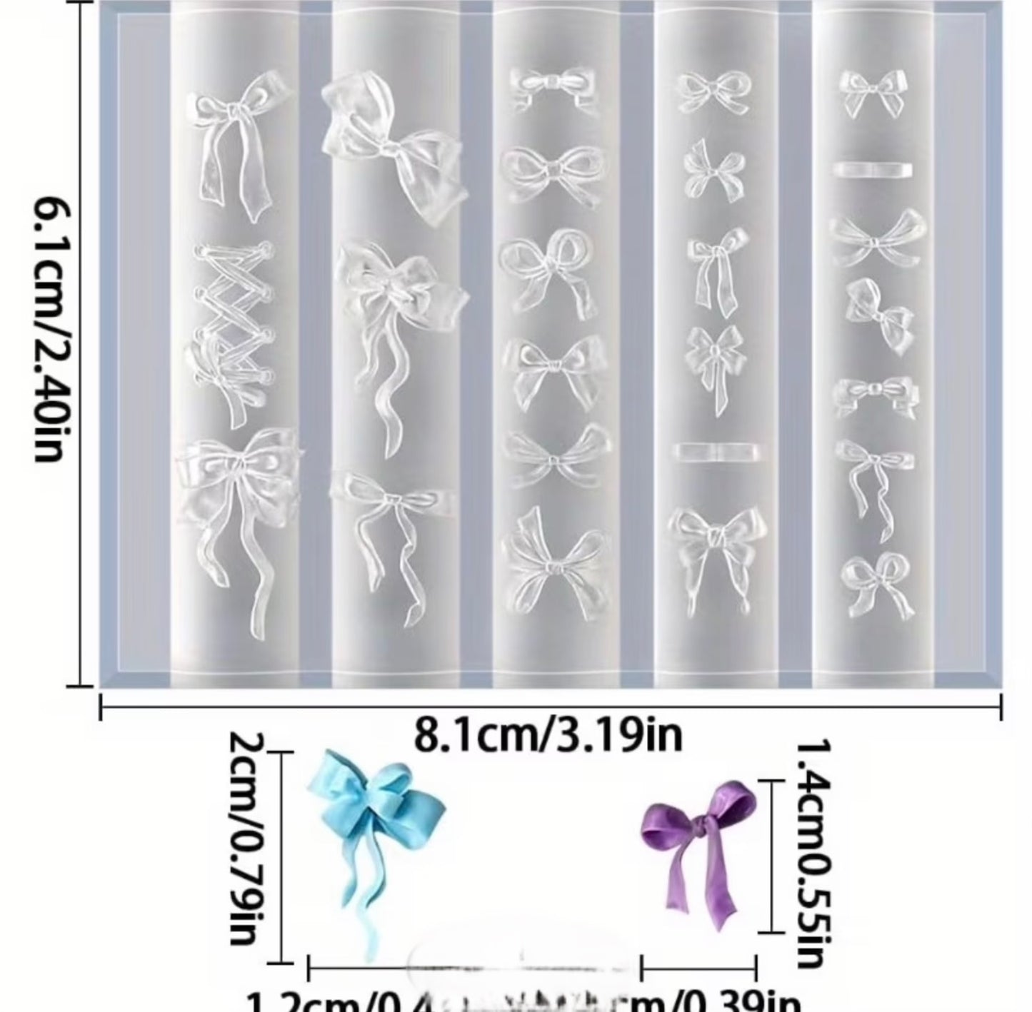 Coquette Bows Silicone Nail Art Mold