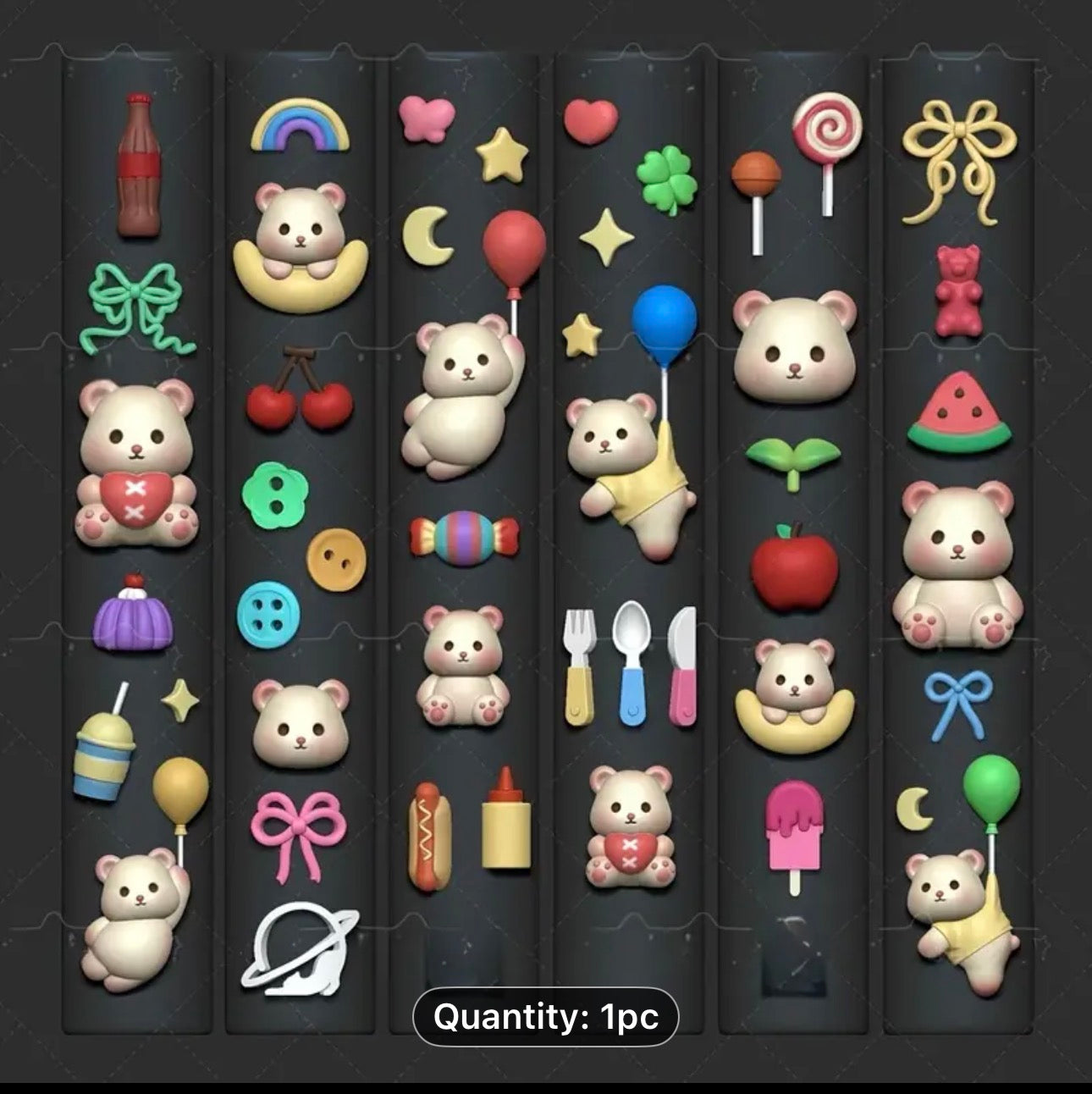 Cute Bear Circus Silicone Nail Art Mold