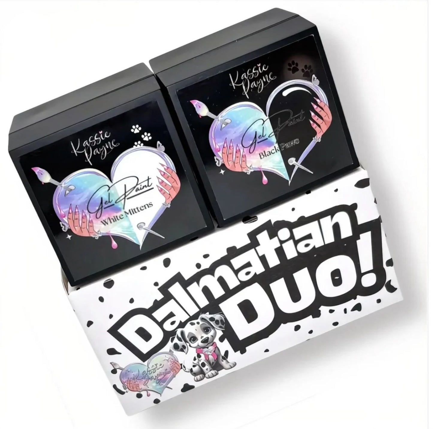 DALMATIAN DUO - BLACK PAWS/WHITE MITTENS - Small pots