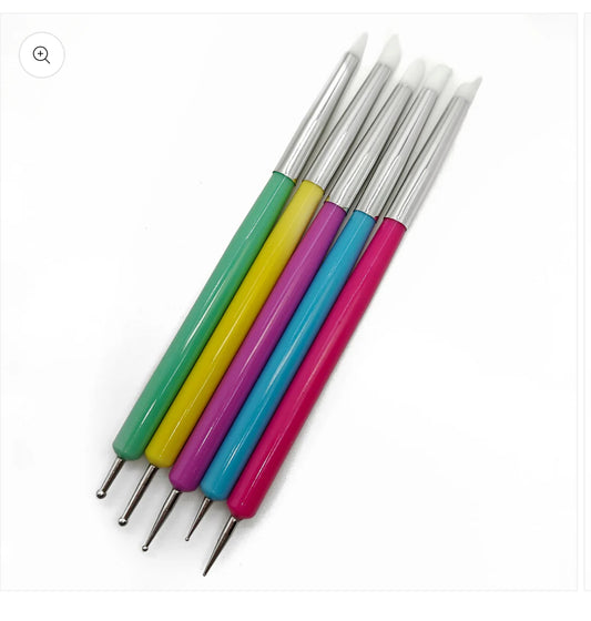 COLORFUL SILICONE/DOTTING TOOL-5 PACK